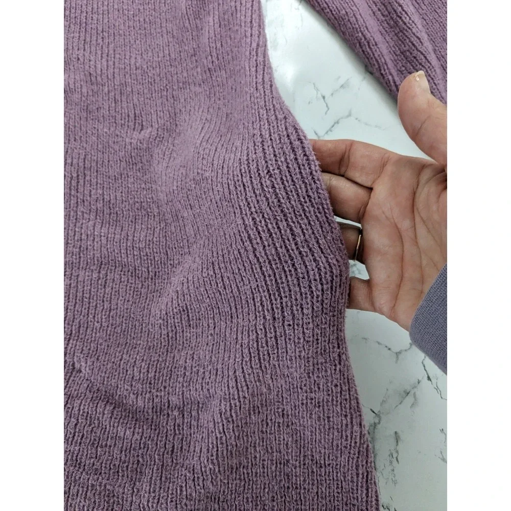 New LOGO Lori Goldstein Long Cardigan Sweater‎ Ribbed Knit Tie Front Pink Large